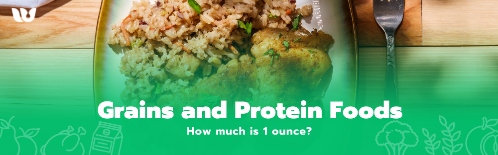 Grains and Proteins Foods: How much is 1 ounce?